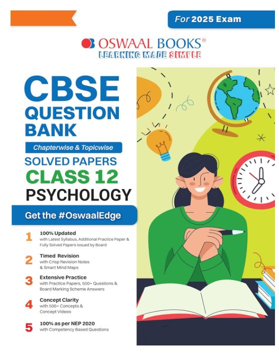 Oswaal CBSE Question Bank Class 12 Psychology, Chapterwise and Topicwise Solved Papers For Board Exams 2025 
